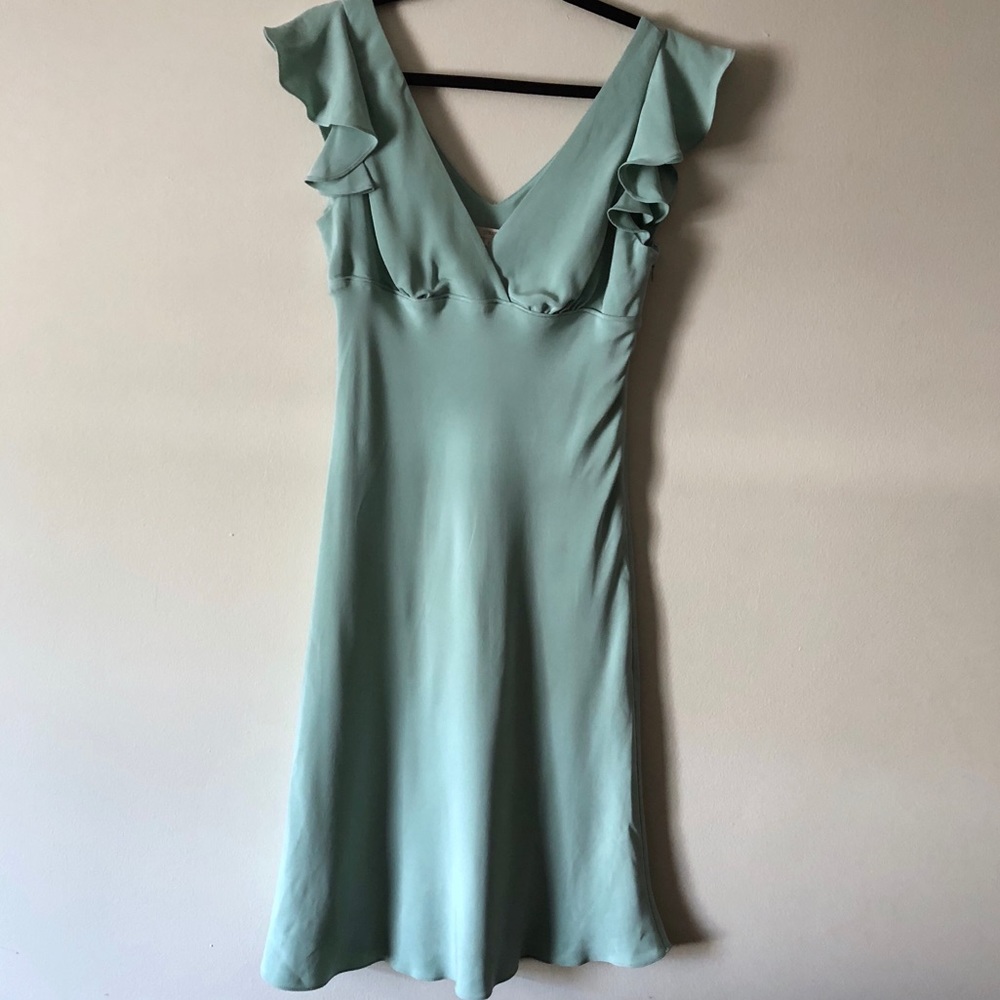 J. Crew Kristen Dress in Washed Crepe, Sage